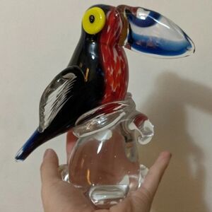 Colorful Glass Toucan Bird Figurine Art